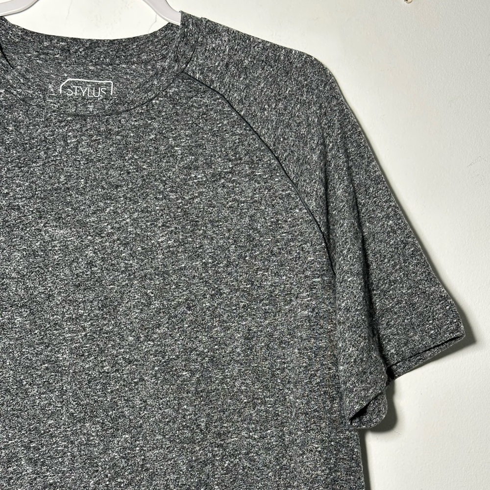 STYLUS Charcoal Stylus Men's Gray Heathered‎ Raglan Sleeve T-Shirt Size L - Picture 6 of 11